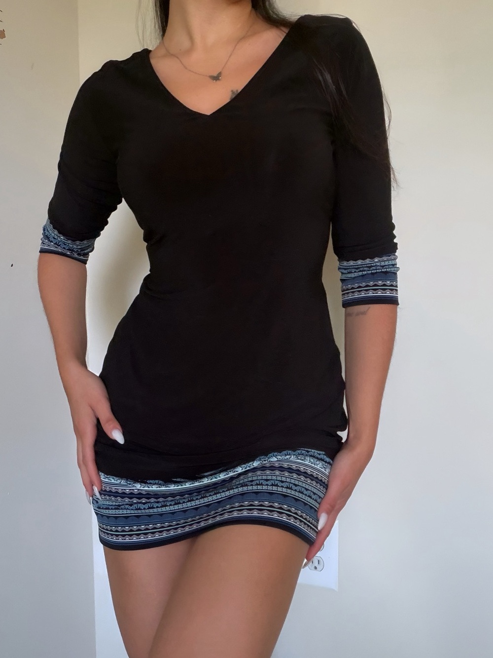 2000’s Y2k Boho Reversible Whimsigoth Floral Mini Dress - Picture 4 of 5